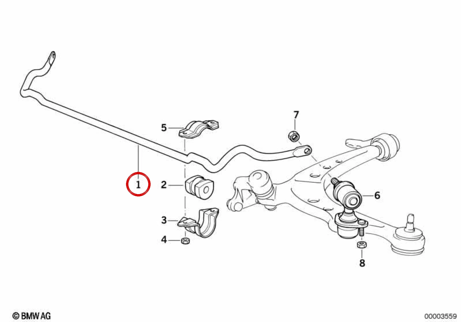 BMW 5 Serisi E34 Ön Viraj Demiri 24 mm 31351140181