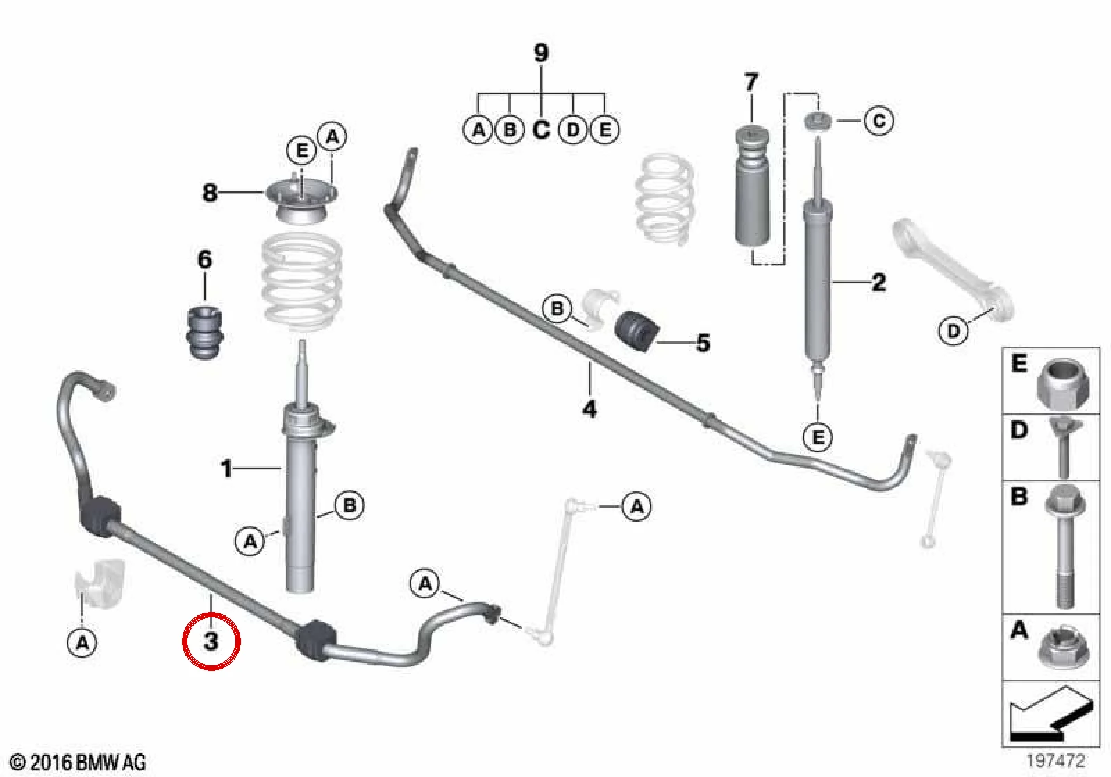 BMW E88 E90 E91 E92… Takozlu Ön Viraj Demiri 26,5 mm 31356796306