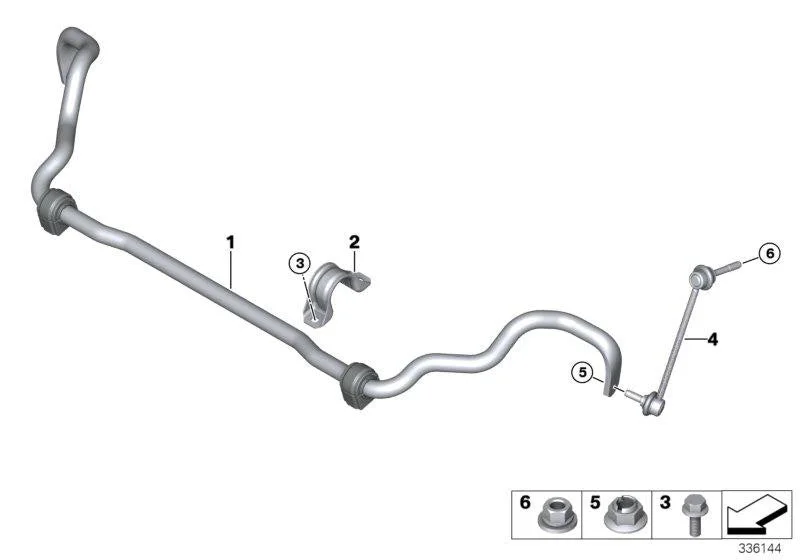 BMW F15 F16 Lastik Yataklı Ön Viraj Demiri 31356863402
