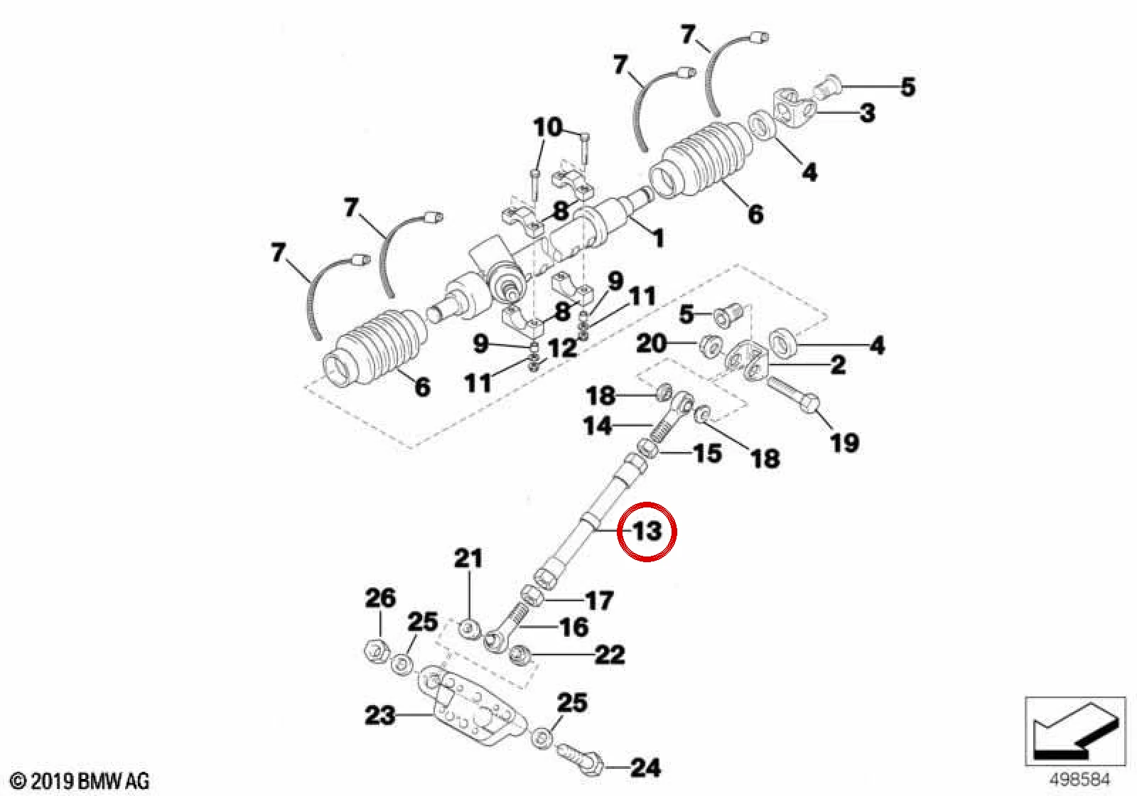 BMW 3 Serisi E30 E36 Direksiyon Rot Kolu 32112224361