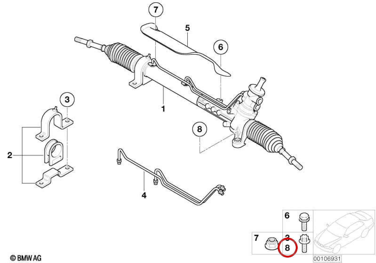 BMW MINI R50 R53 Hidrolik Direksiyon Torx Cıvatası M10x45 32136759990