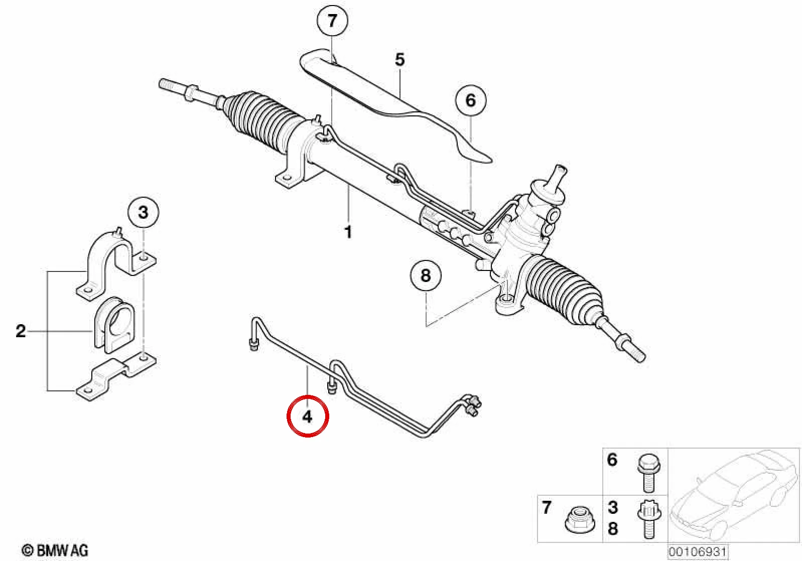 BMW MINI R50 R52 R53 Hidrolik Direksiyon Boru Takımı 32136777527