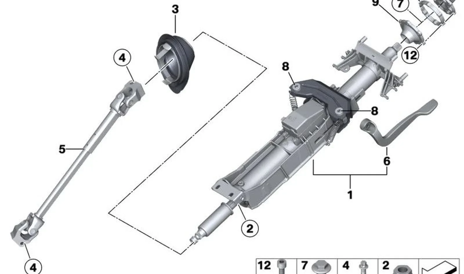 BMW 4 Serisi F83 Alt Direksiyon Mili 32302284757