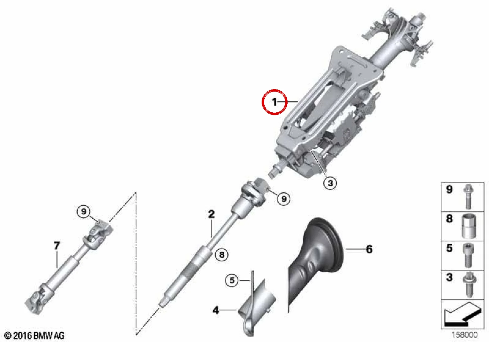 BMW E70 E71 E72 Elektrikli Direksiyon Kolonu Ayar Mekanizması 32306786254