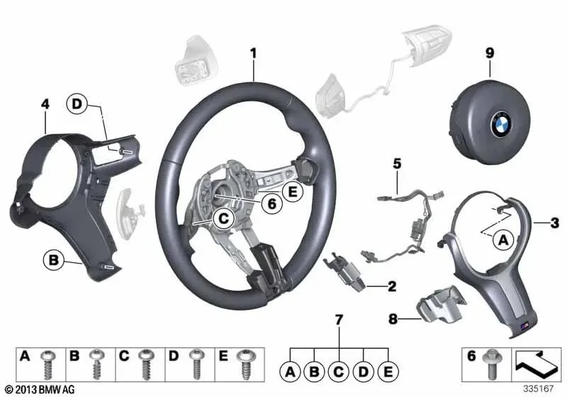 BMW 4 Serisi F83 Deri M Spor Direksiyon Simidi 32307847607
