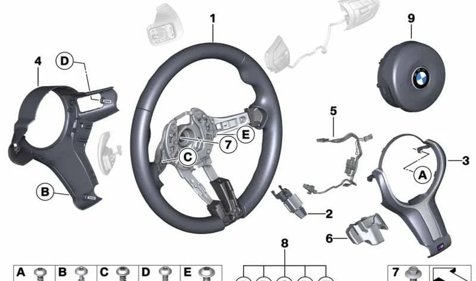 BMW F20 F21 F22 F23… Deri M Spor Direksiyon Simidi 32307850404