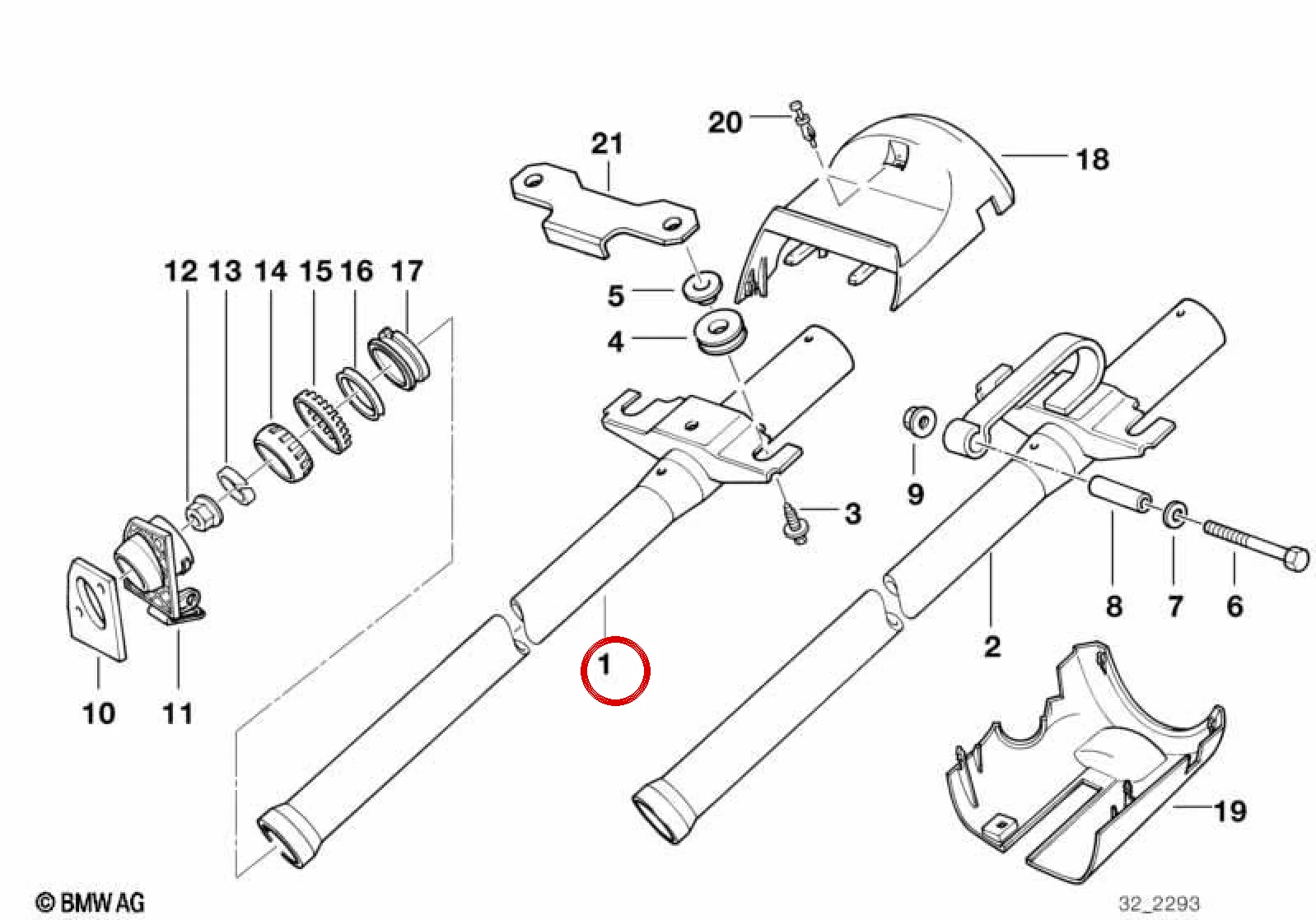 BMW 3 Serisi E36 Direksiyon Kolonu 32311093041