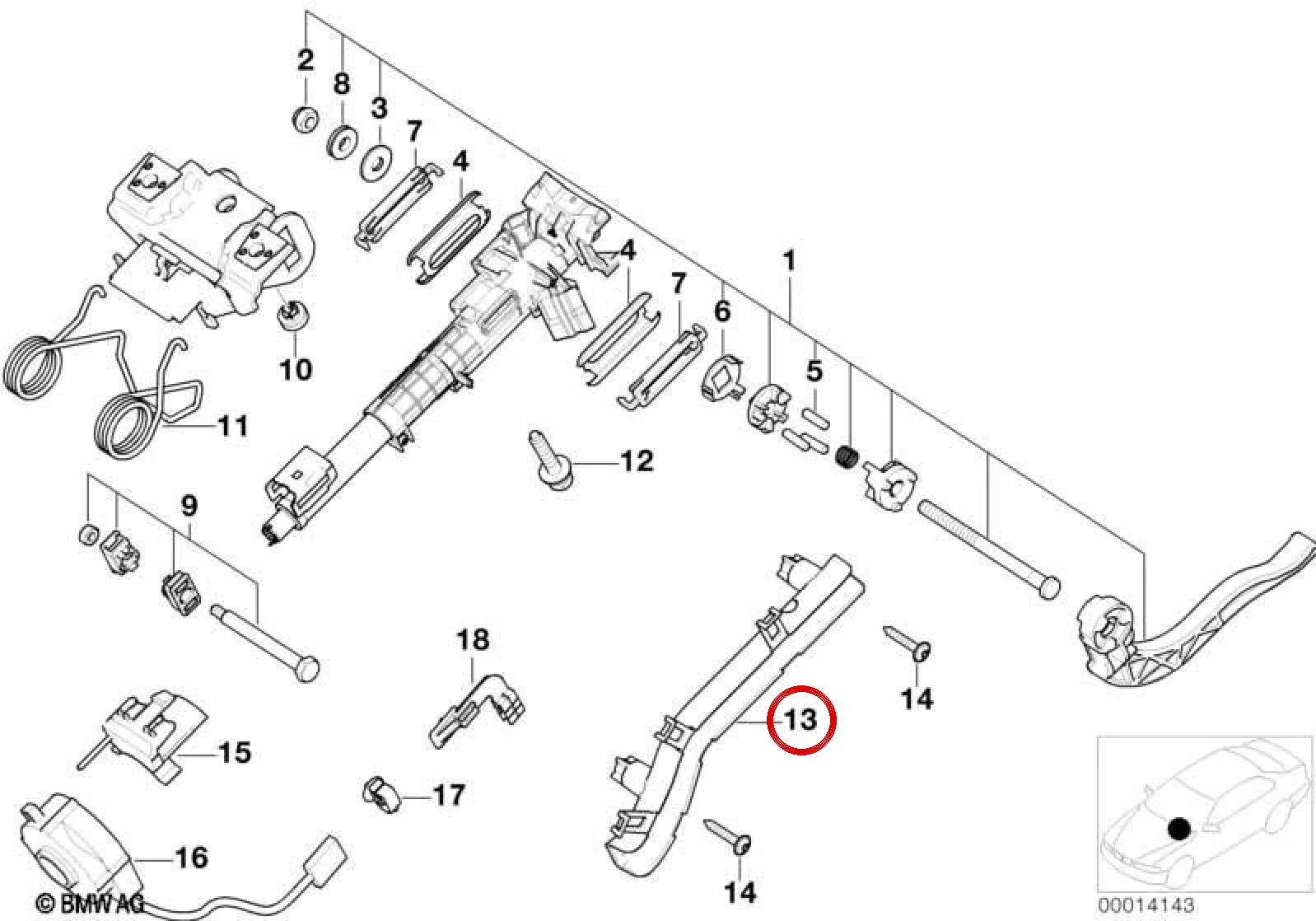 BMW E46 E83 Direksiyon Kolonu Kablo Kanalı 32311094293