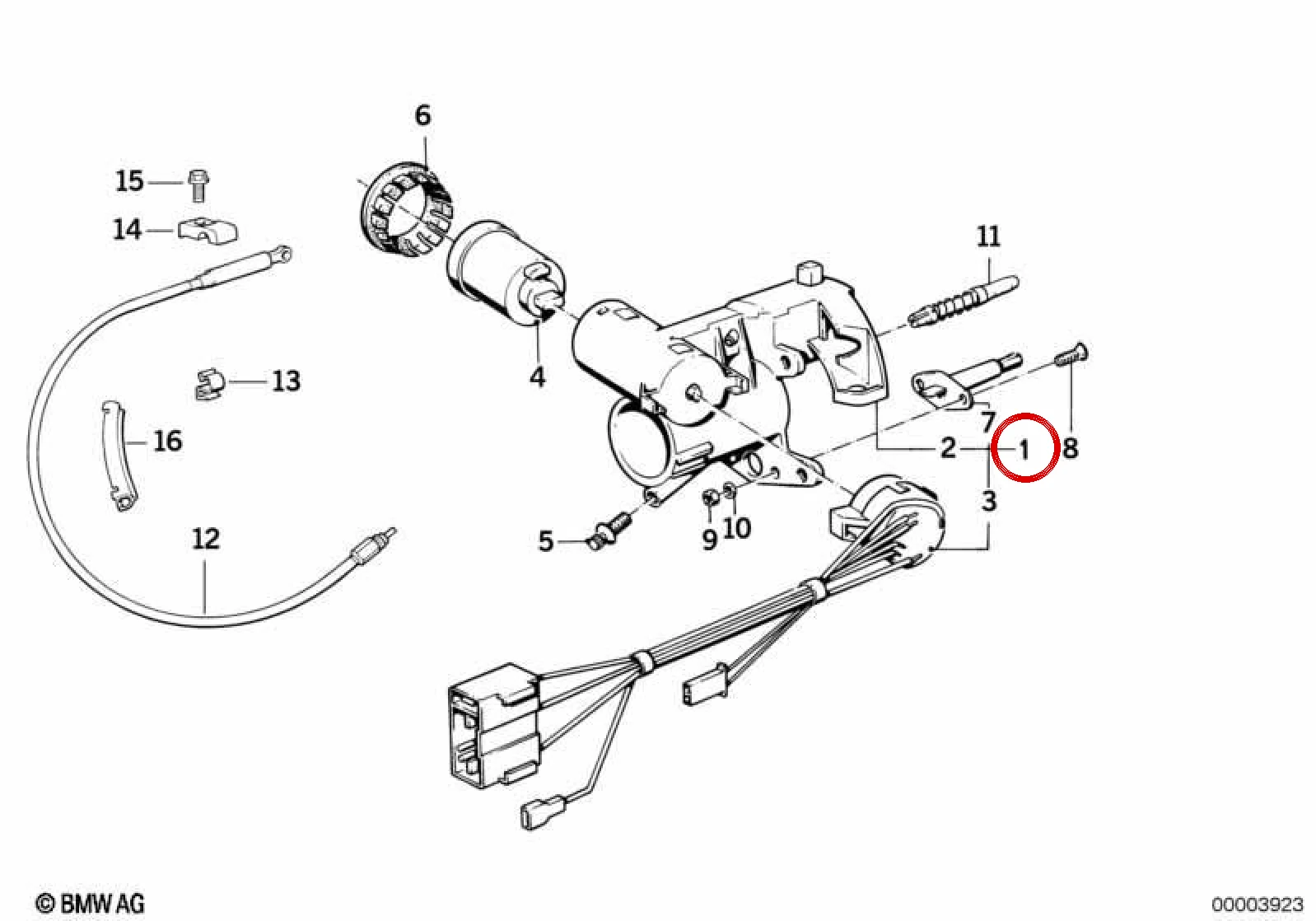 BMW 3 Serisi E30 Direksiyon Kilidi 32311152473
