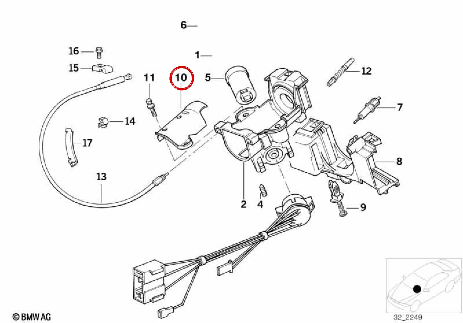 BMW E31 E32 E34 E36 Direksiyon Kilidi Bağlantı Kelepçesi 32311158446