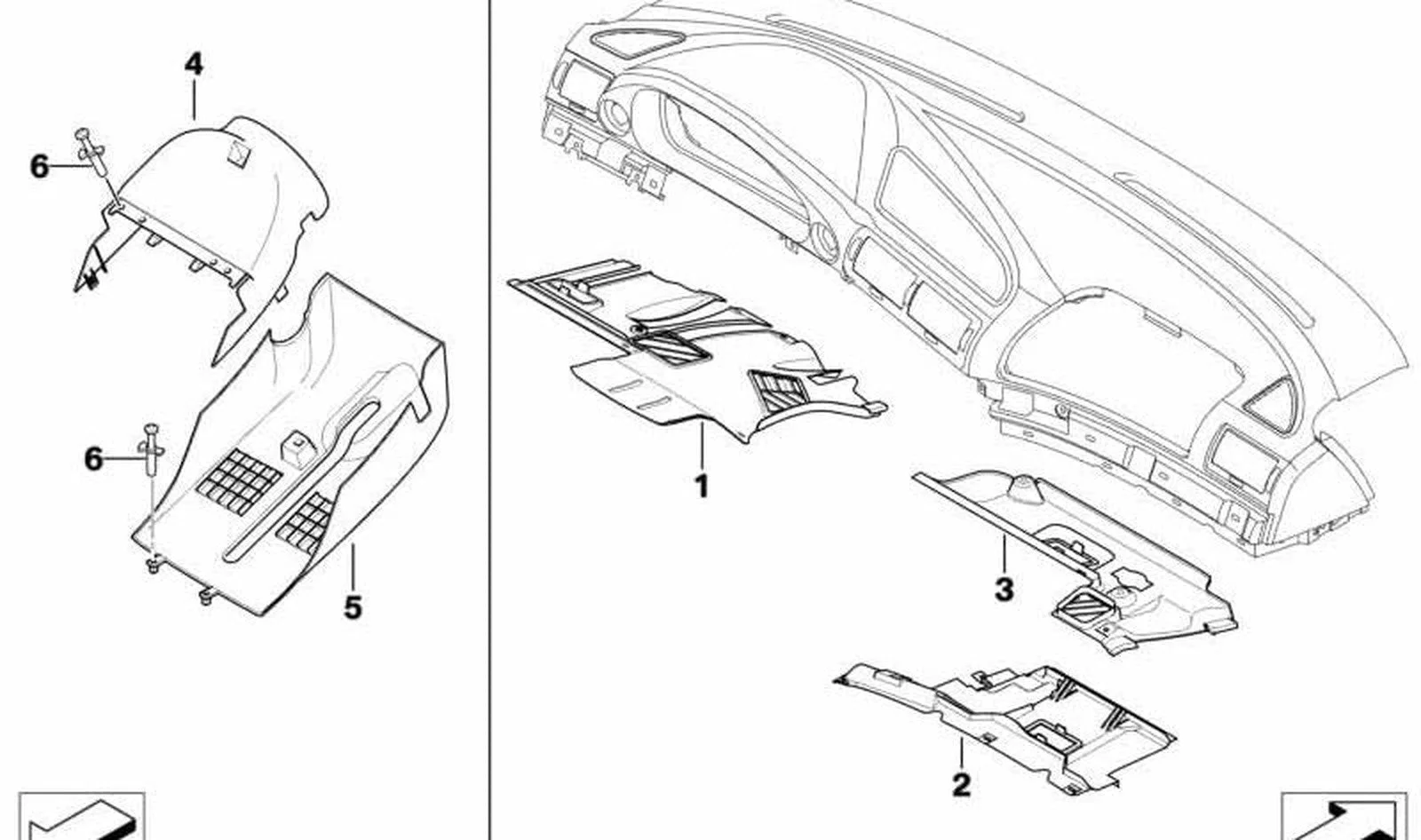 BMW E38 E39 Direksiyon Kolonu Alt Trim Kaplaması 32311162228