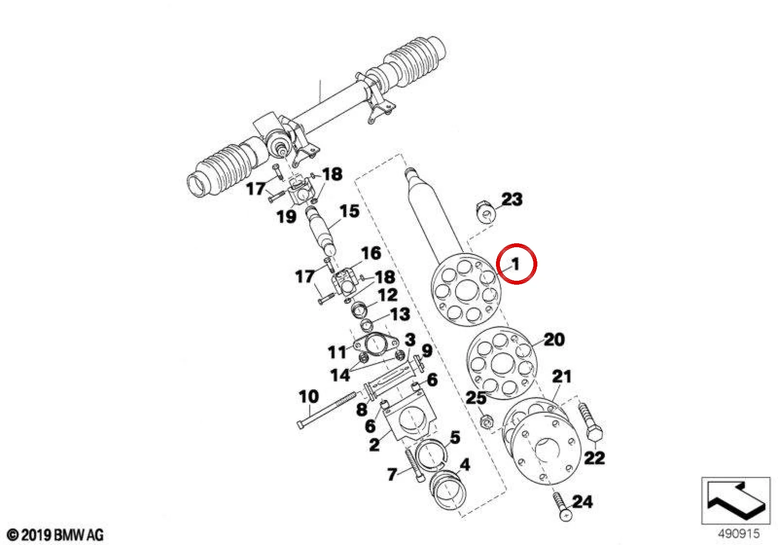 BMW 3 Serisi E46 Direksiyon Kolonu Üst Mili 32312271680