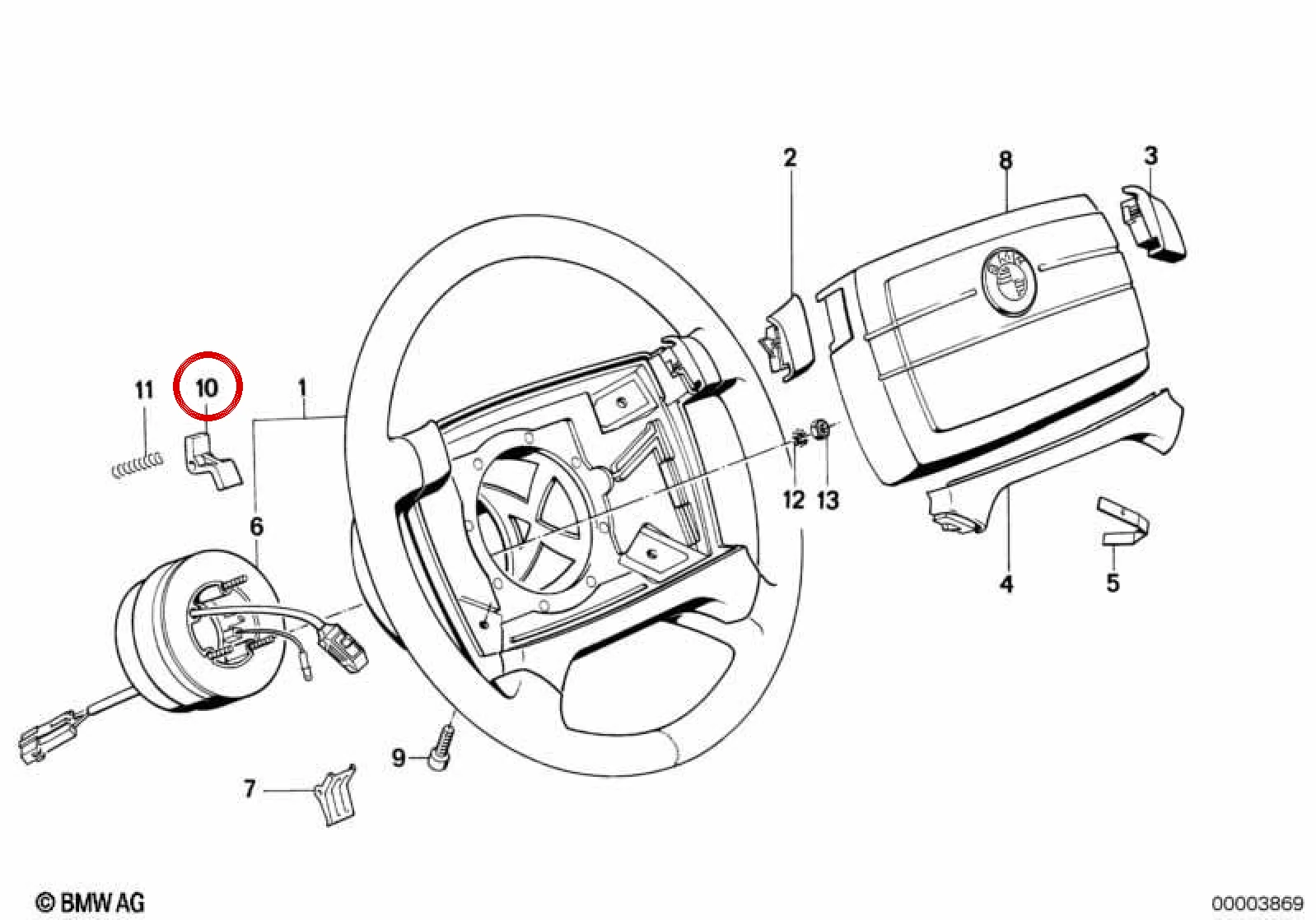 BMW E24 E28 E30 E32… Direksiyon Simidi Kolu 32341156219