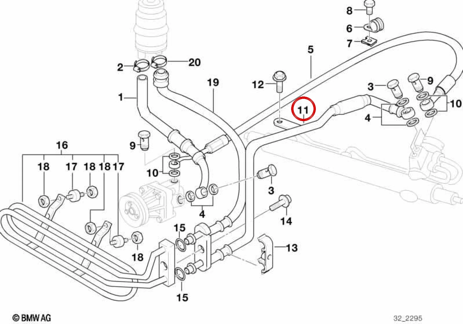 BMW 3 Serisi E36 Hidrolik Direksiyon Dönüş Borusu 32411091746