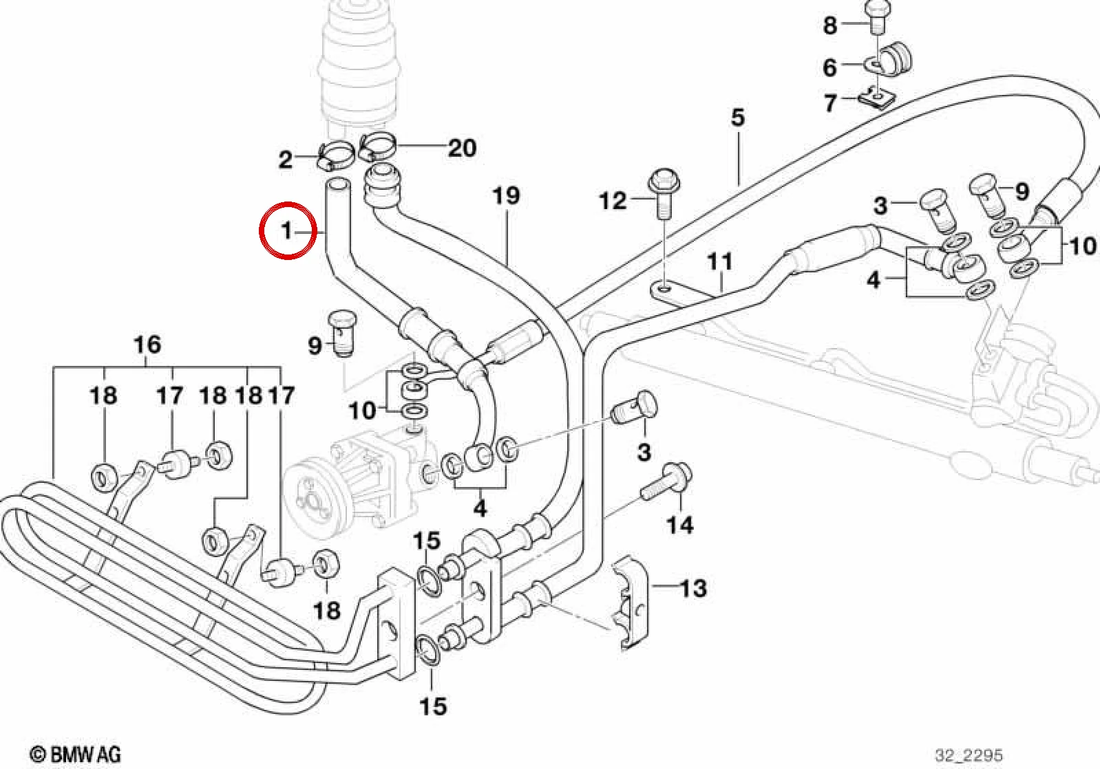 BMW 3 Serisi E36 Direksiyon Hidrolik Hortum Manşonu 32411093466