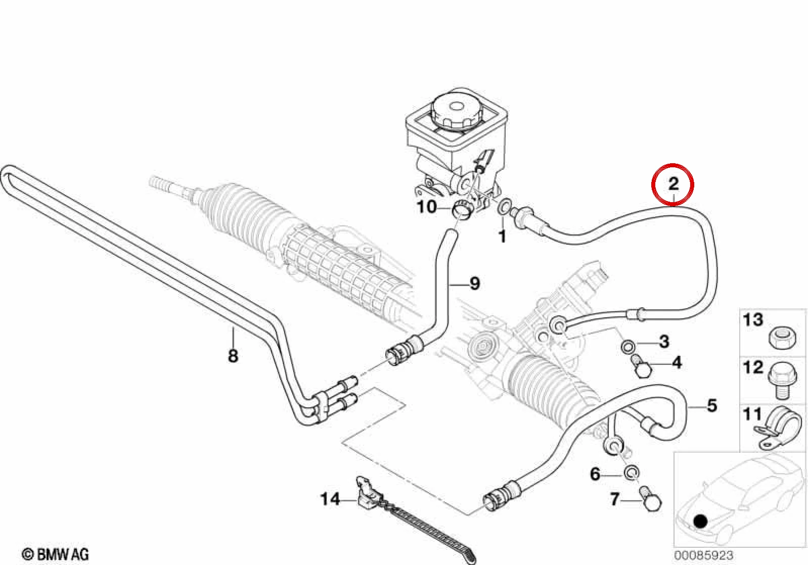 BMW 3 Serisi E46 Direksiyon Pompası Basınç Borusu 32411095157