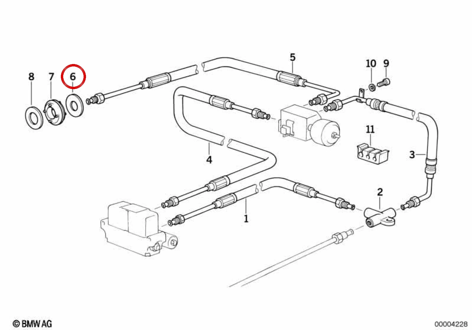 BMW 8 Serisi E31 Direksiyon Hattı Pulu 12x30 32411138603