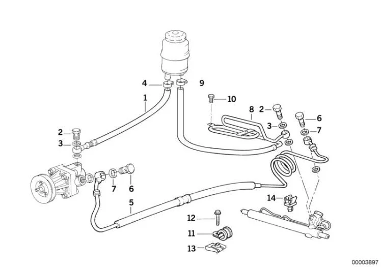 BMW 3 Serisi E36 Serpantinli Direksiyon Dönüş Borusu 32411141713