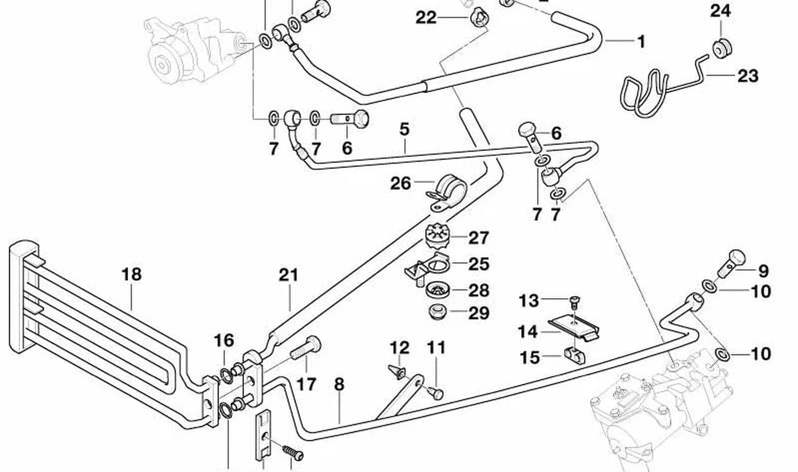 BMW 7 Serisi E38 Servo Direksiyon Yüksek Basınç Borusu 32411141854