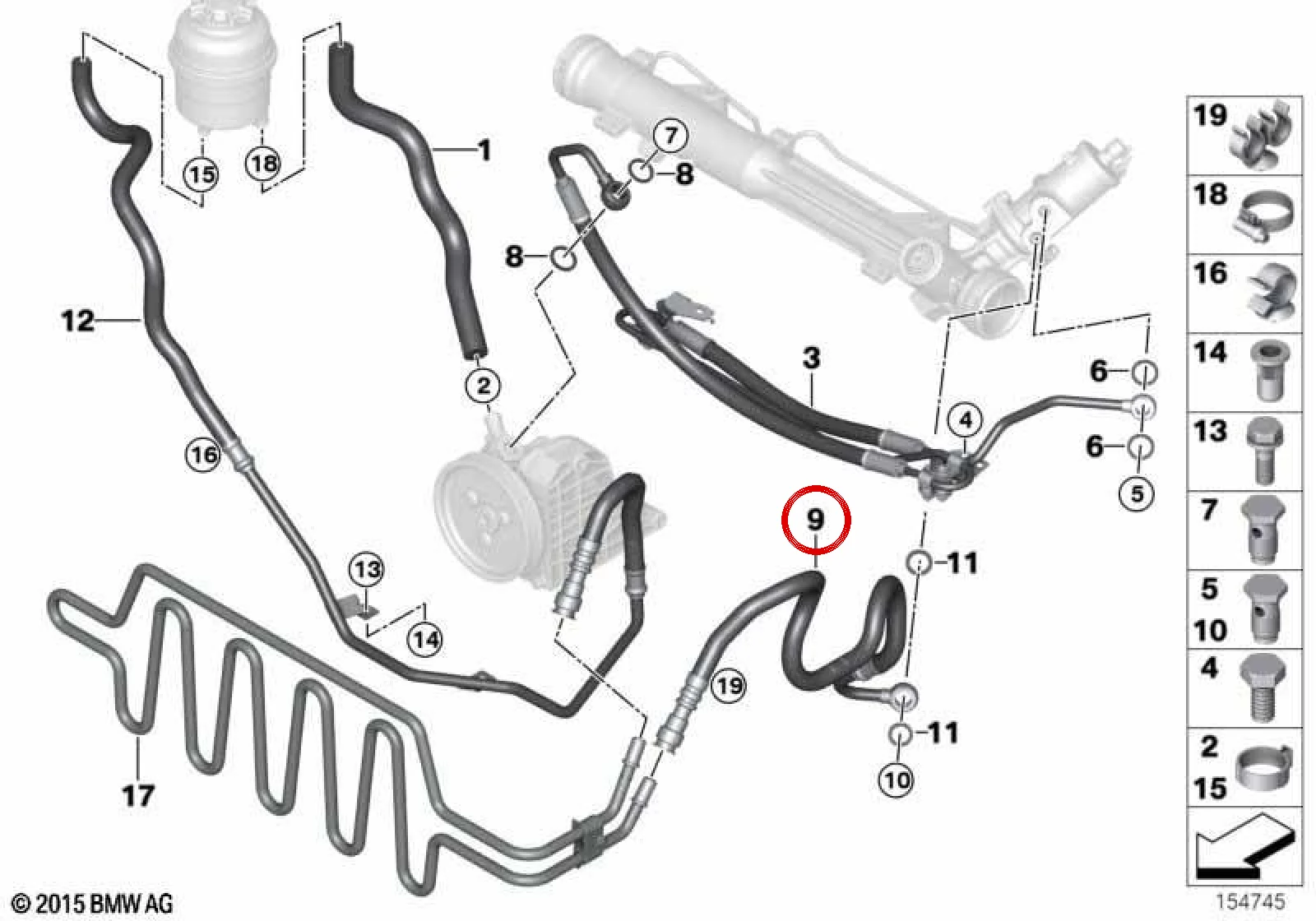 BMW 3 Serisi E93 Cabrio Direksiyon Dönüş Borusu 32416776342