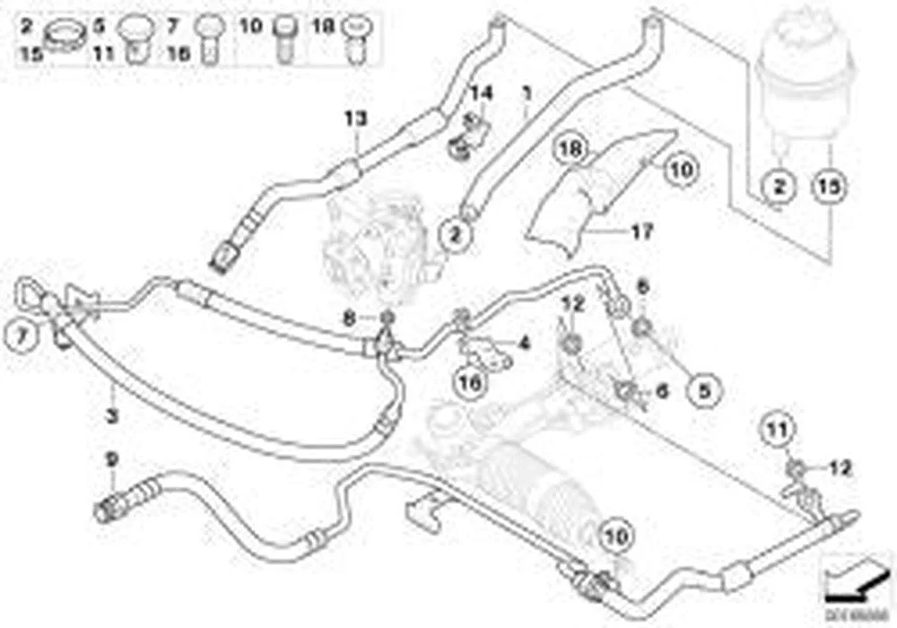 BMW E60 E61 E63 E64 Direksiyon Hidrolik Esnek Borusu 32416780500