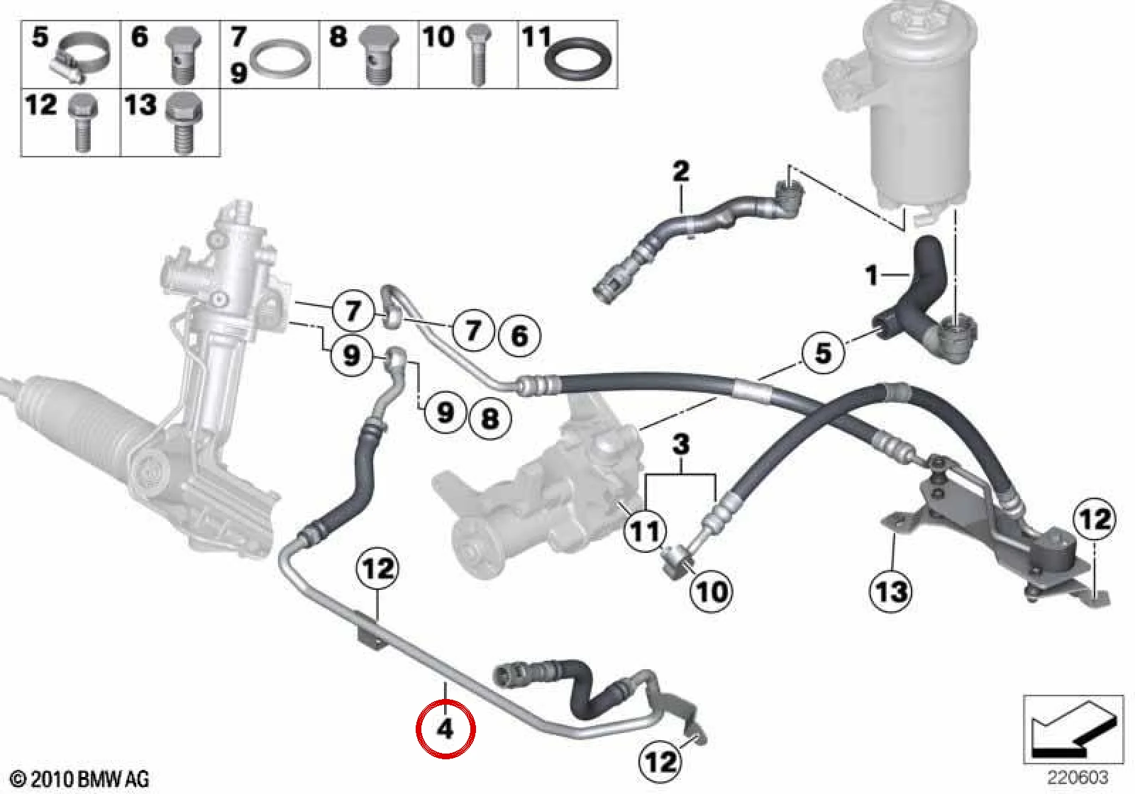 BMW E70 E71 Direksiyon Dönüş Hortumu 32416793671
