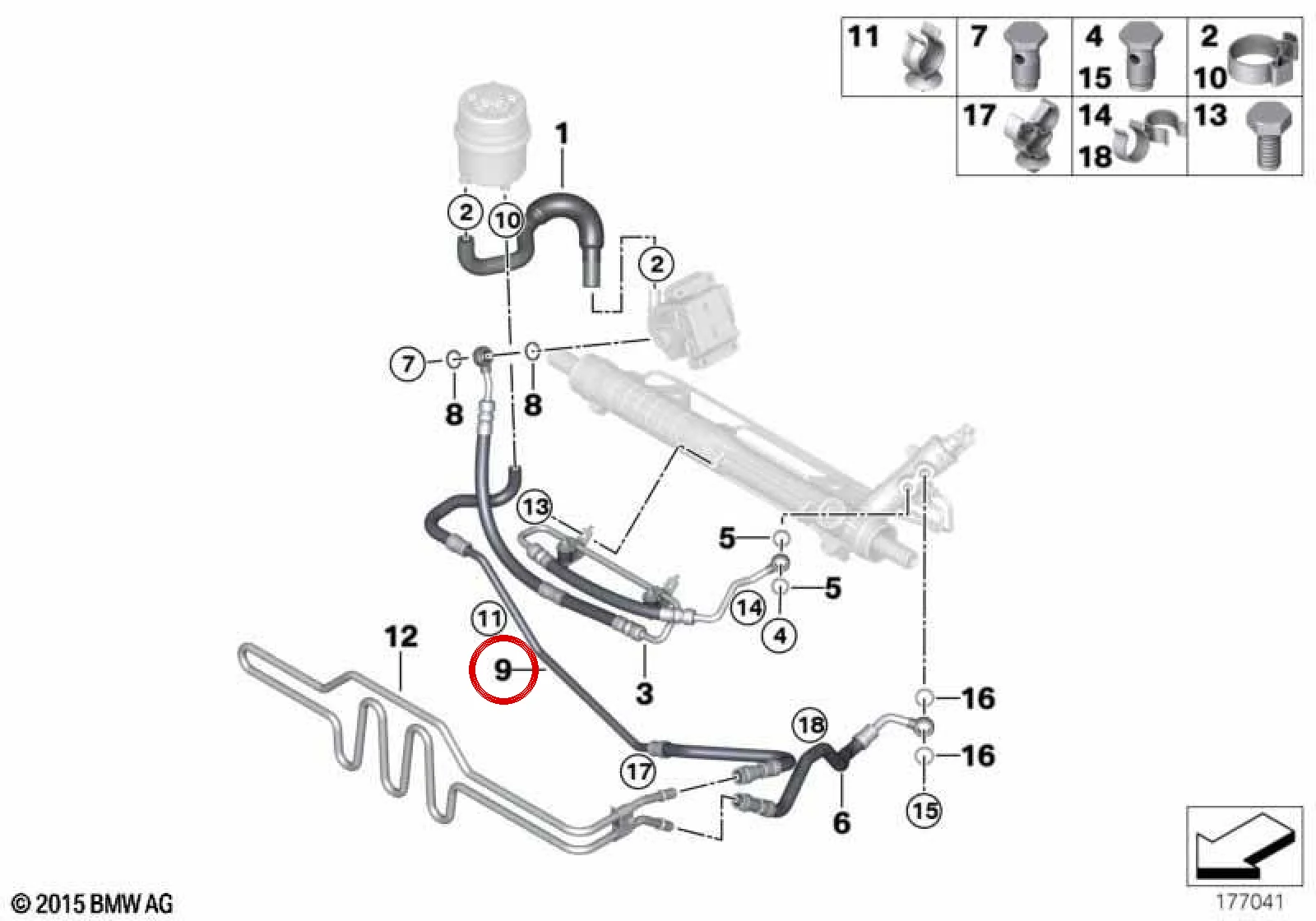 BMW E82 E88 E90 E92… Direksiyon Soğutucu Dönüş Borusu 32416796327