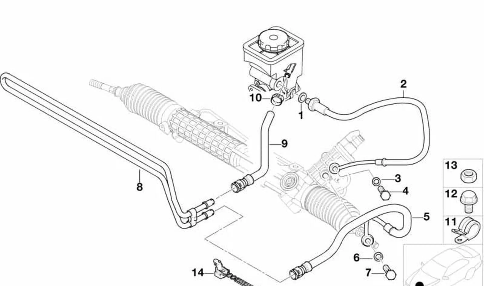 BMW 3 Serisi E46 Servo Direksiyon Dönüş Hattı 32416796386