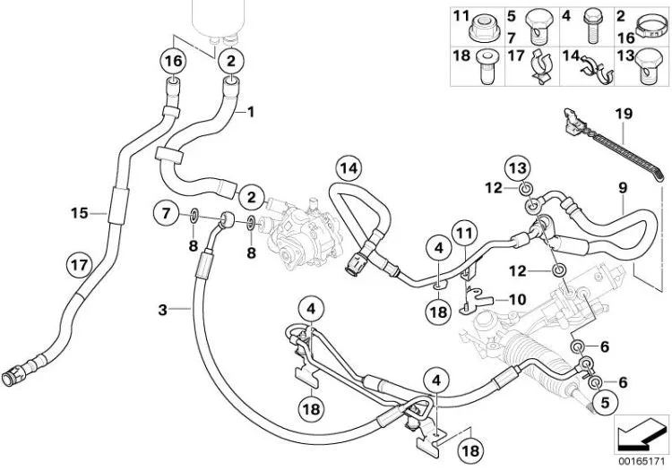 BMW 5 Serisi E60 Hidrolik Direksiyon Emiş Borusu 32416850581