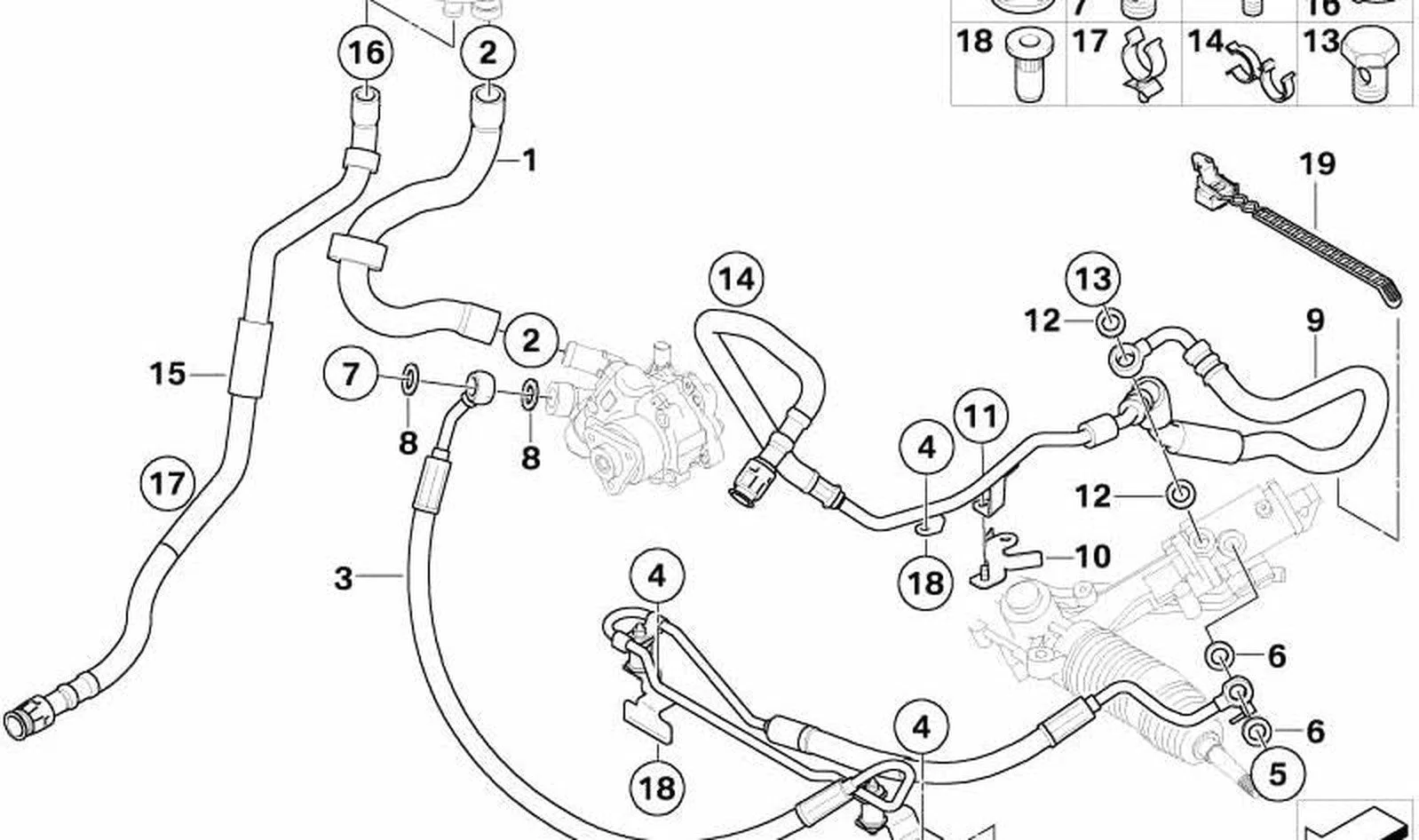BMW 5 Serisi E60 Hidrolik Direksiyon Emiş Borusu 32416850581