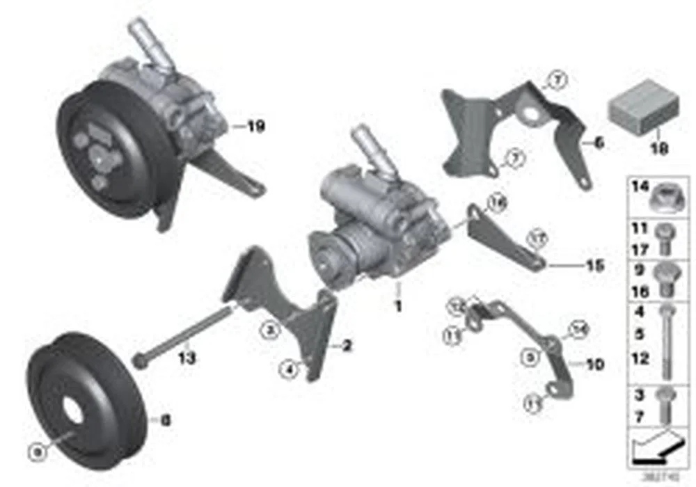 BMW E38 E39 Direksiyon Pompası Arka Tutucusu 32422456089