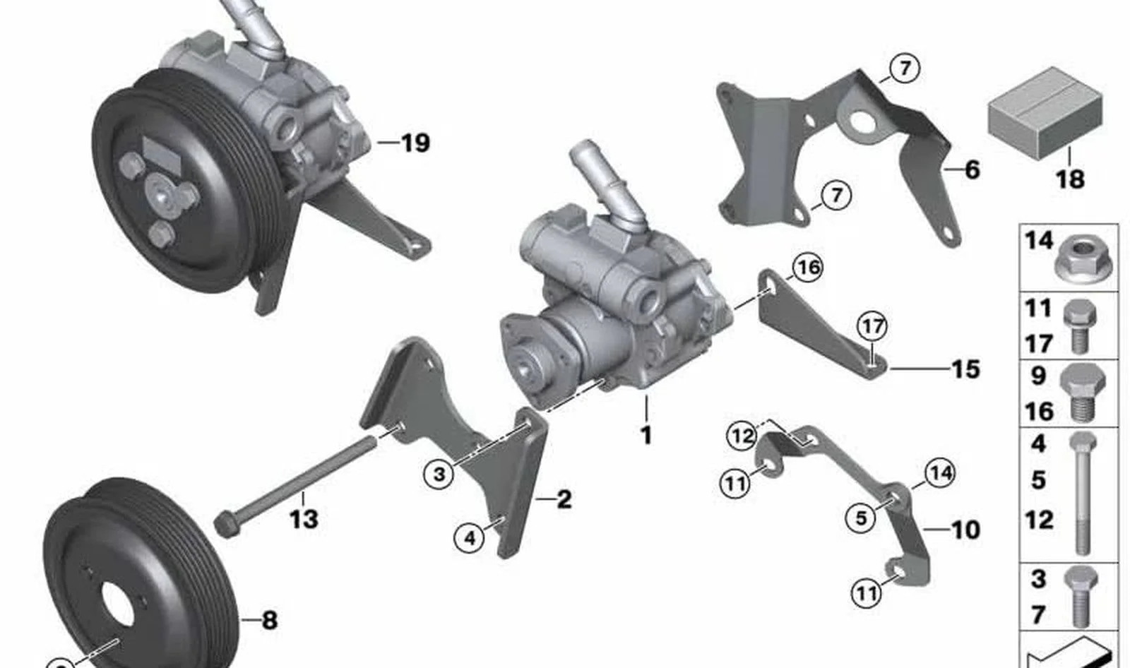 BMW E38 E39 Direksiyon Pompası Arka Tutucusu 32422456089