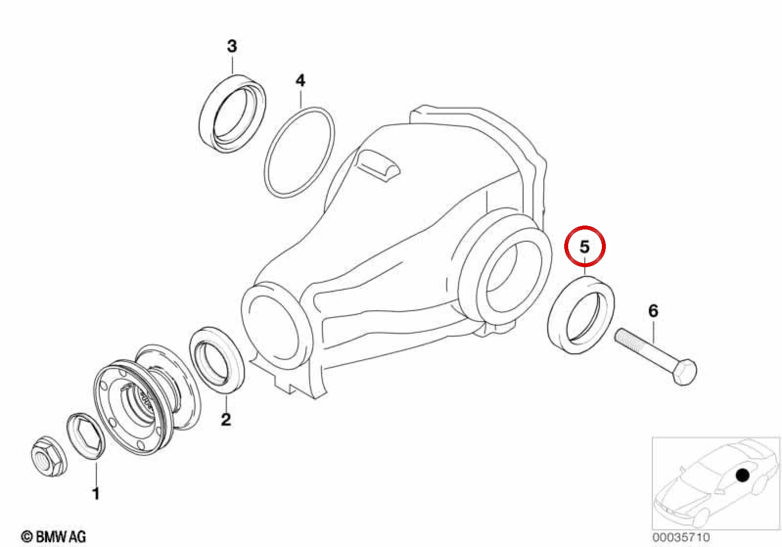 BMW 5 Serisi E34 Diferansiyel Keçesi 33141213062