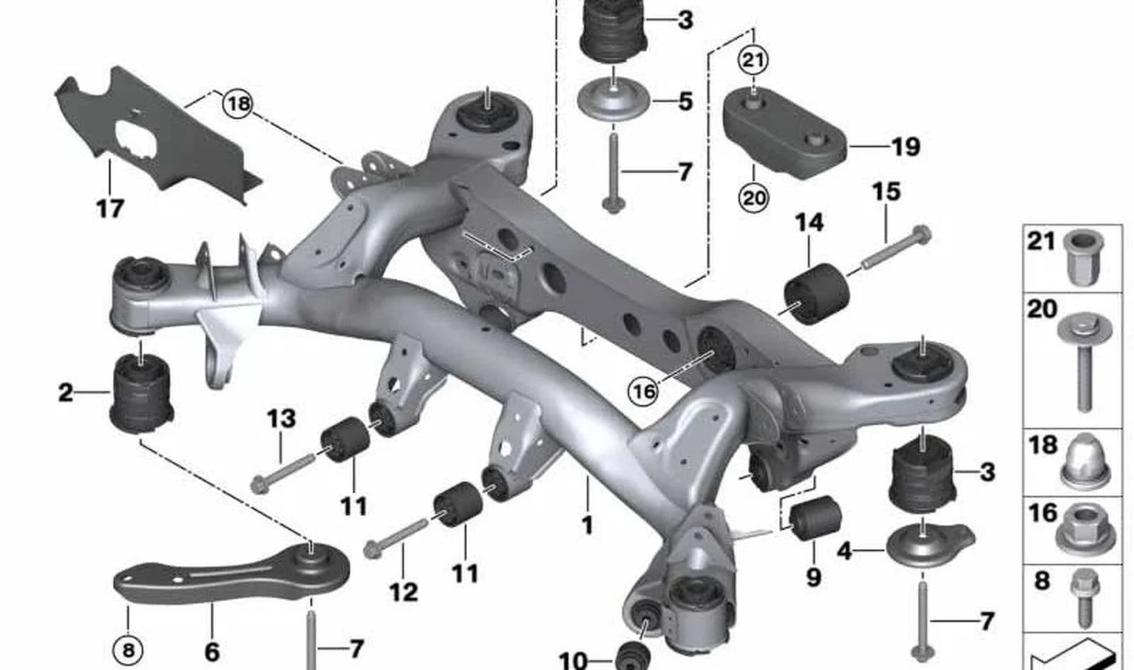 BMW E81 E82 E87 E88… Arka Aks Taşıyıcısı 33316783715