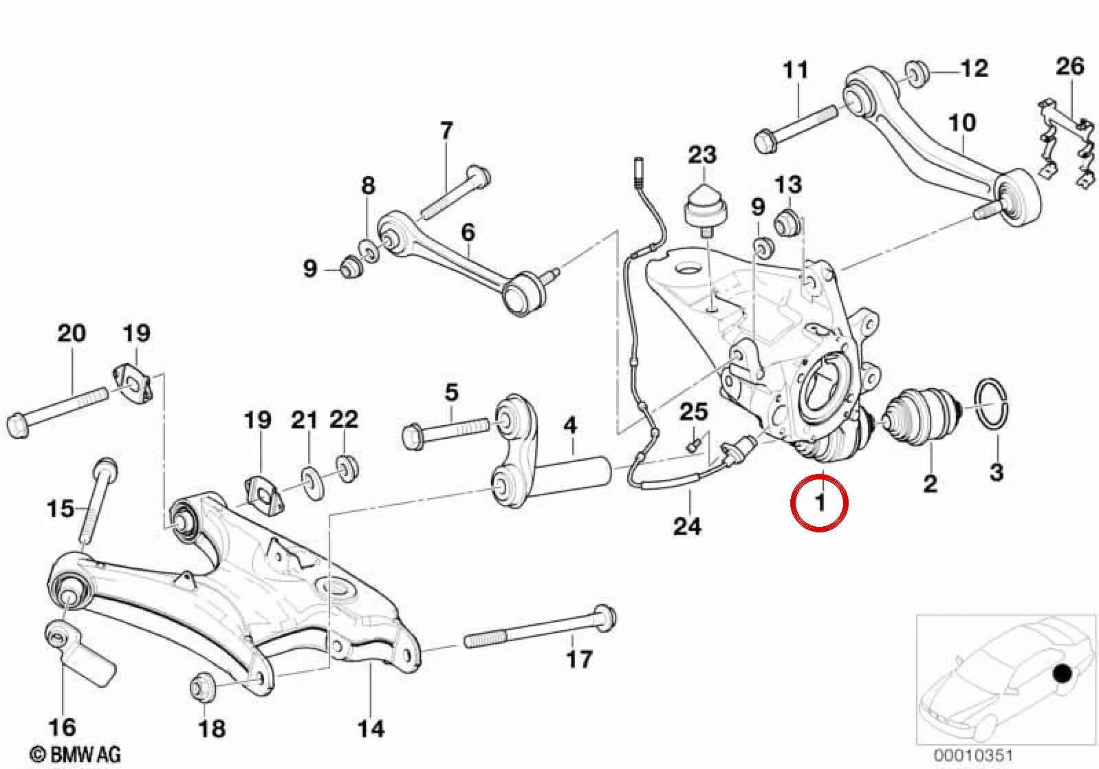 BMW 5 Serisi E39 Arka Sol Porya 33326757319