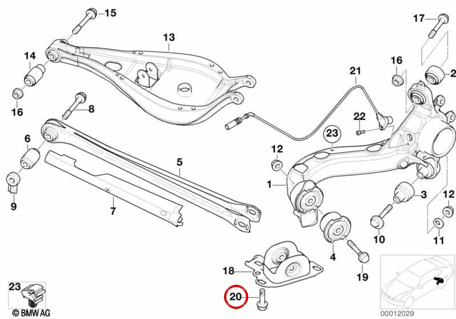 BMW E36 E46 E83 E85… Sabitleme Cıvatası 33326760386