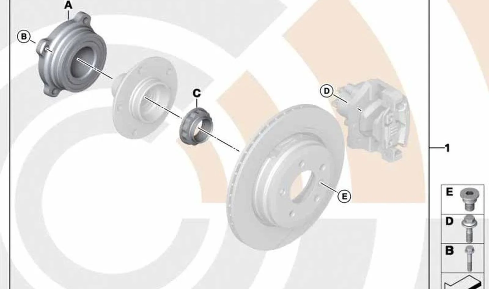 BMW E70 E71 F15 F16 Arka Teker Rulmanı Tamir Takımı 33412413625