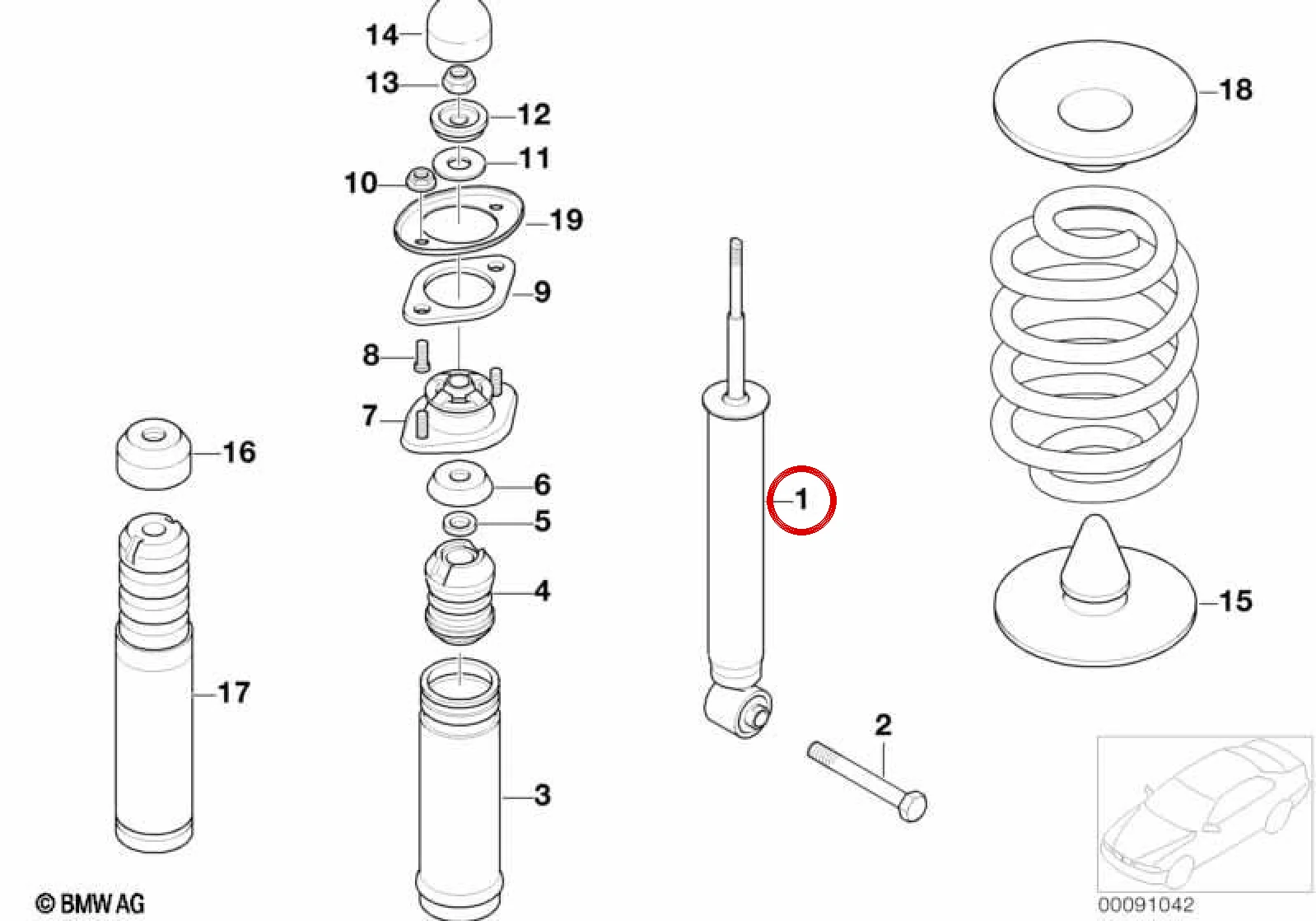 BMW 3 Serisi E46 Arka Amortisör 33526752506