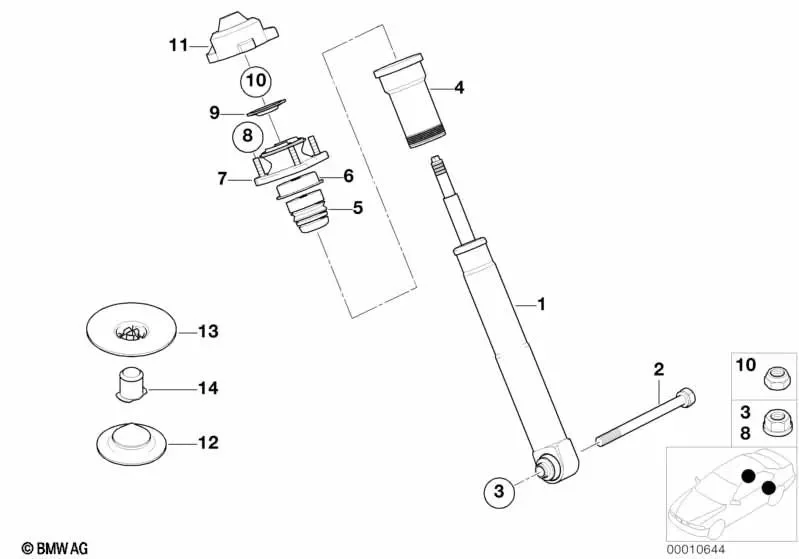 BMW 5 Serisi E39 Arka Ek Amortisör Tamponu 33531094065
