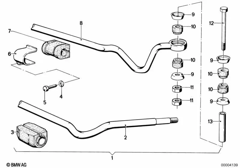 BMW 3 Serisi E21 Arka Viraj Demiri Destek Braketi 33551114510