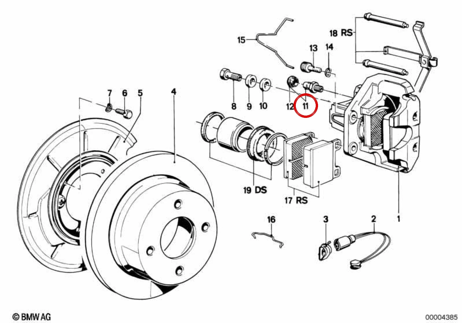 BMW 3 Serisi E21 Fren Kaliperi Hava Alma Valfi 34111103225