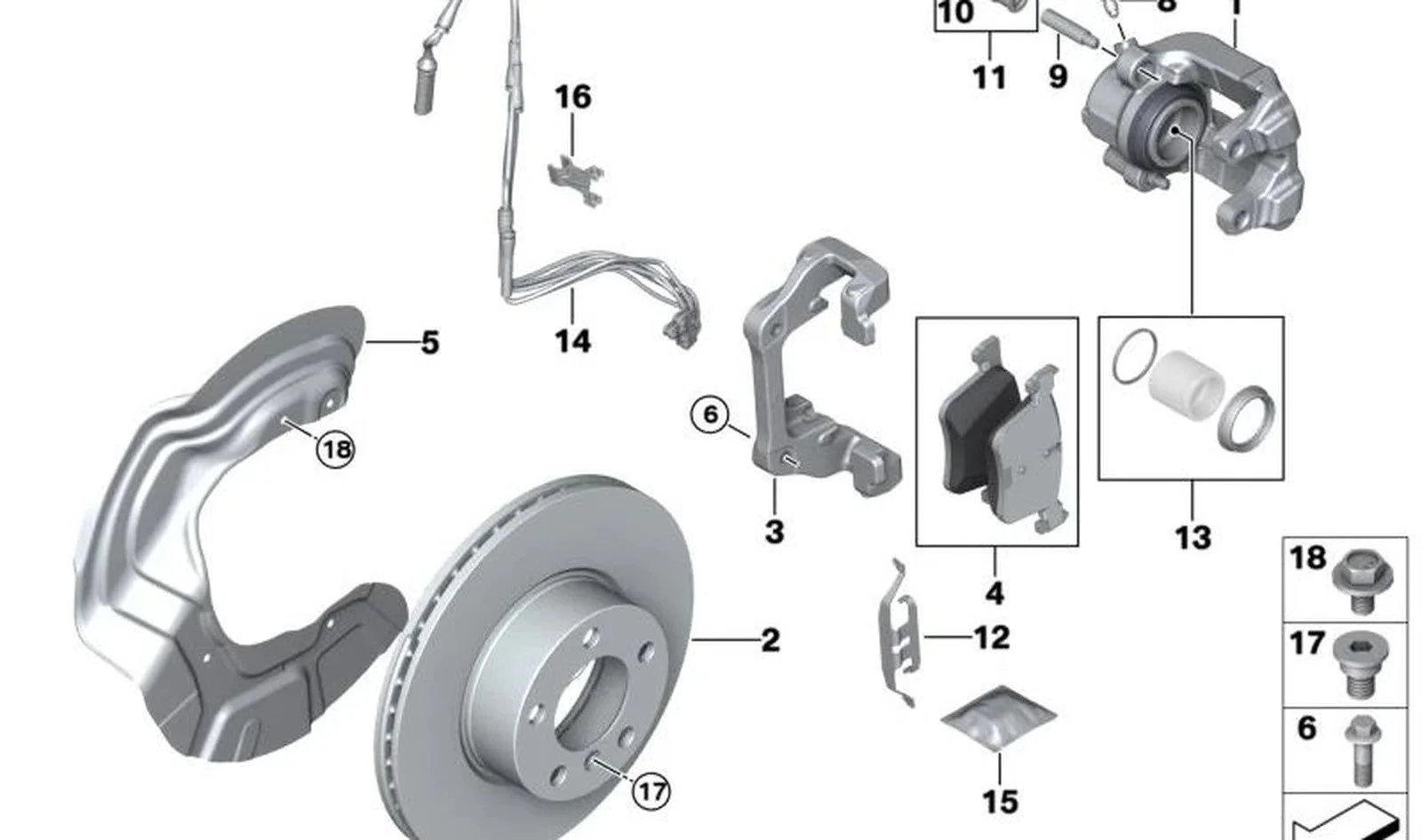BMW E81 E82 E87 E88… Arka Fren Kaliper Braketi 34116769095