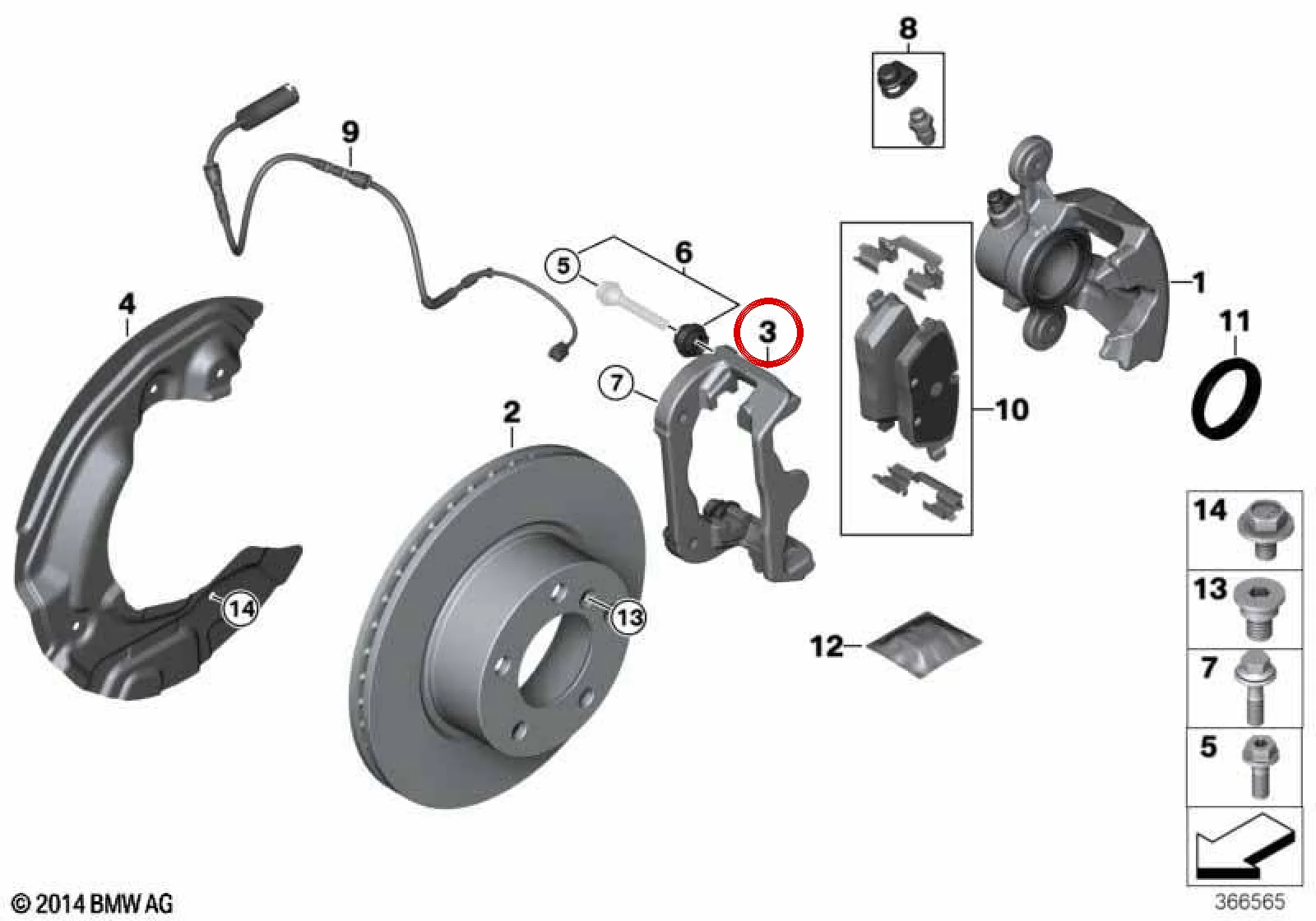 BMW 1 Serisi E81 E82 E87 E88 Fren Kaliper Bağlantı Braketi 34116774158