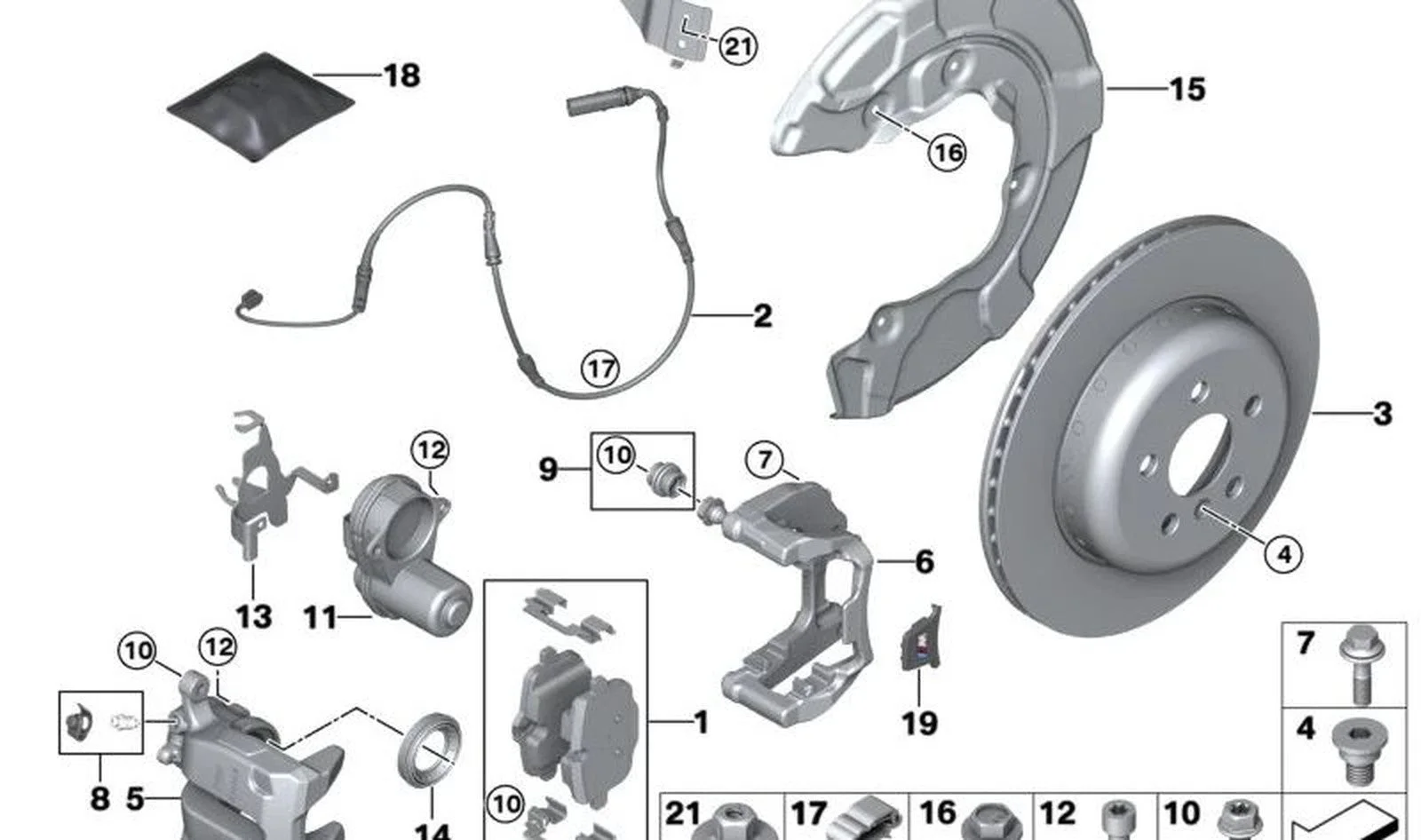 BMW F90 F91 F92 F93 Arka Fren Balata Takımı 34208093737
