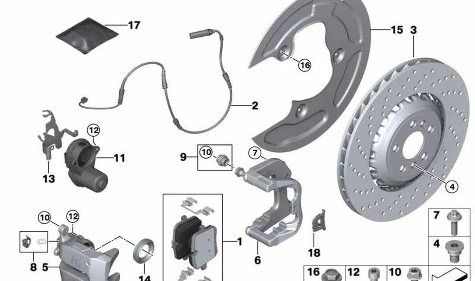 BMW F90 F91 F92 F93 Sol Karbon Seramik Fren Diski 34217991107