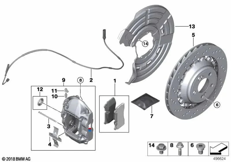 BMW 4 Serisi F83 Arka Fren Kaliper Kılavuz Pimi 34218046255