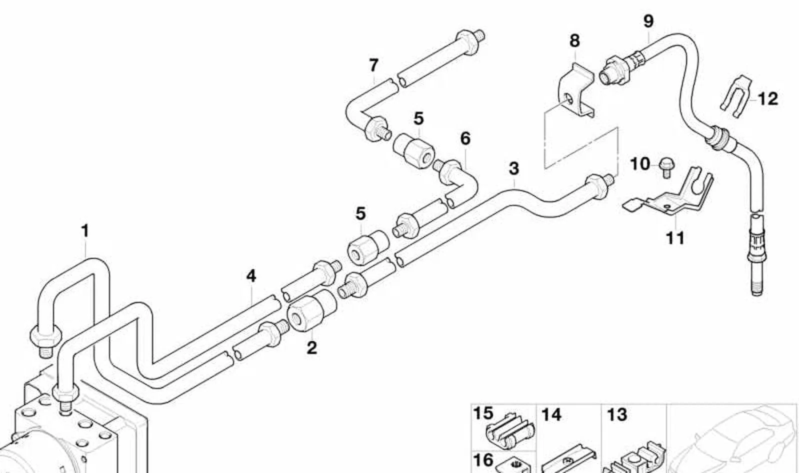 BMW E46 E83 Fren Hortumu Tutucusu 34301164005