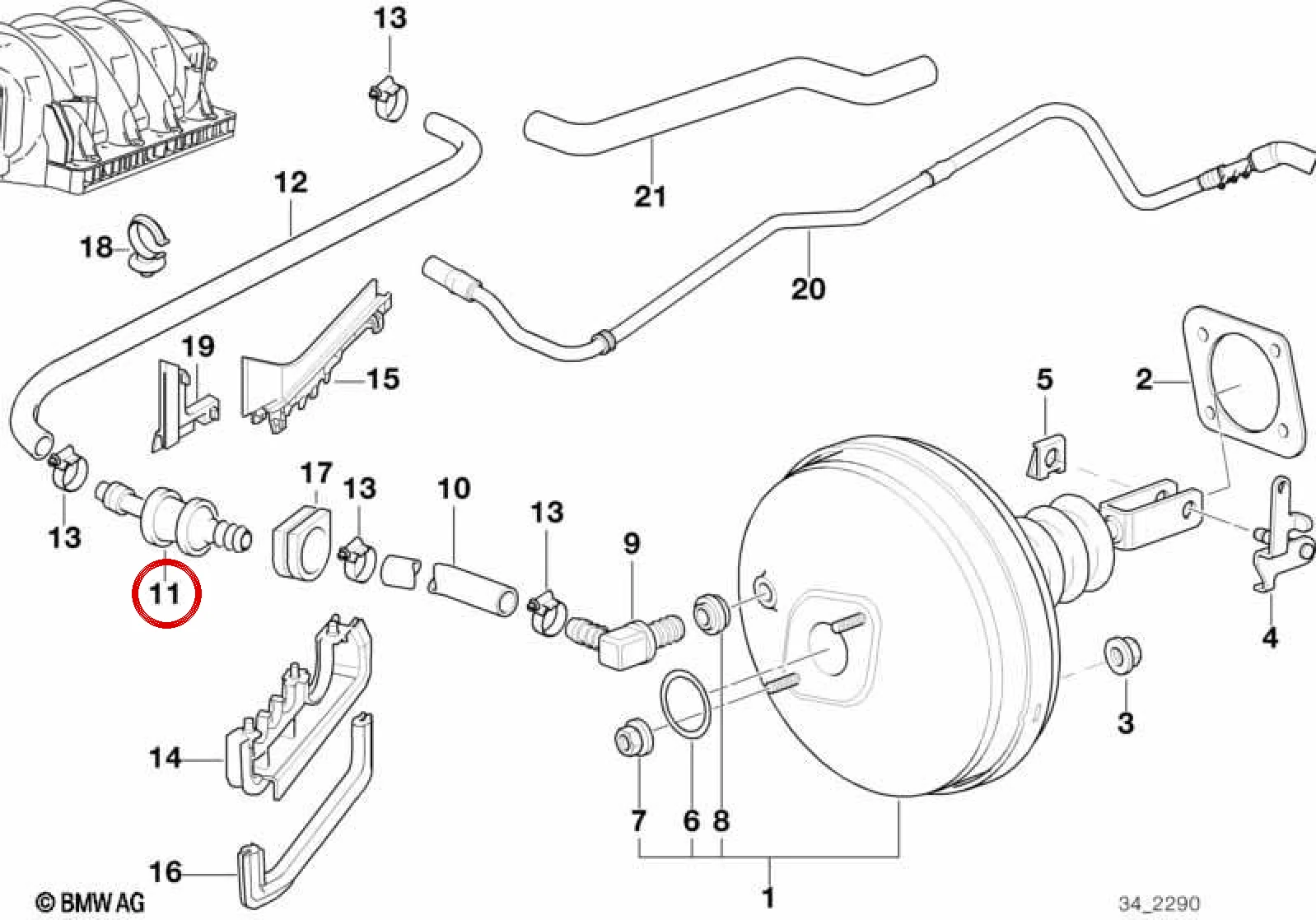 BMW 7 Serisi E38 Fren Vakum Çek Valfi 34301164910