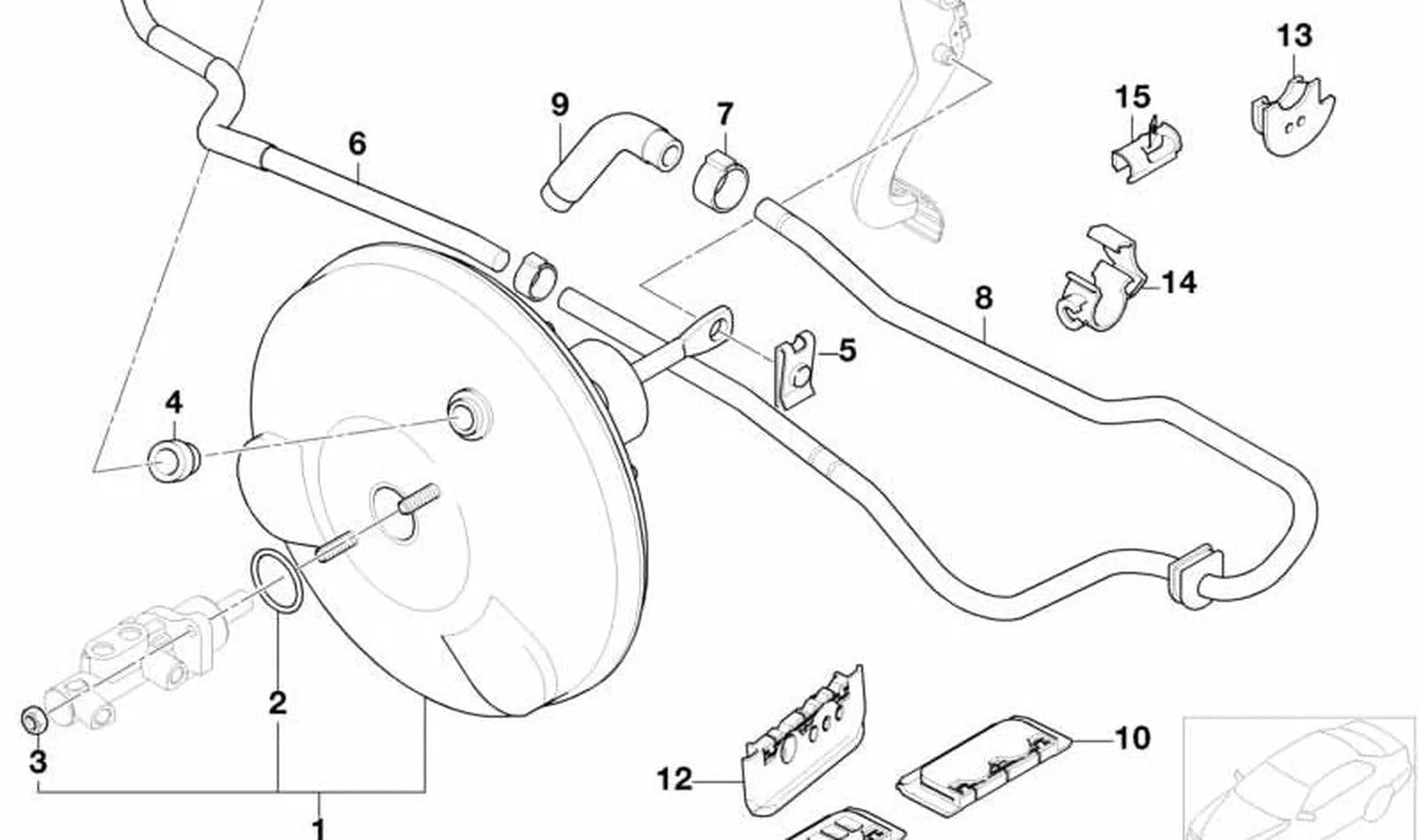 BMW 3 Serisi E46 Fren Servosu Lastik Geçmesi 34301165409