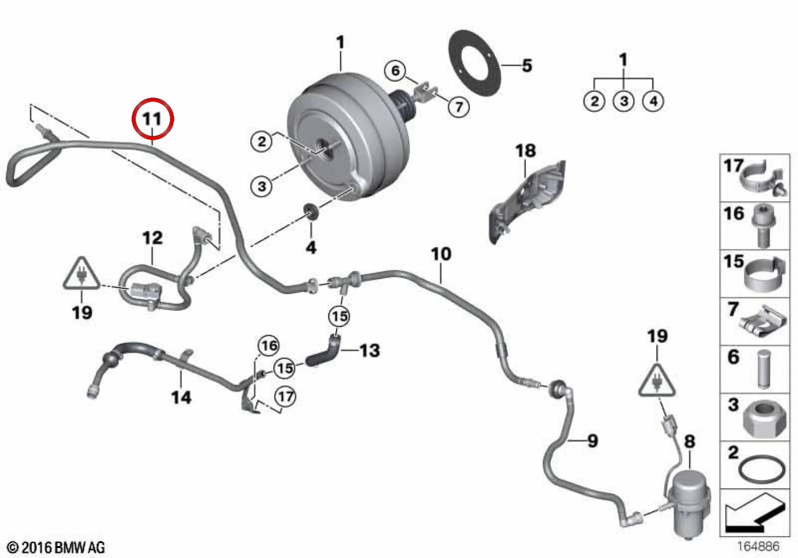 BMW 3 Serisi E90 E91 E92 E93 Fren Servosu Vakum Borusu 34302283708